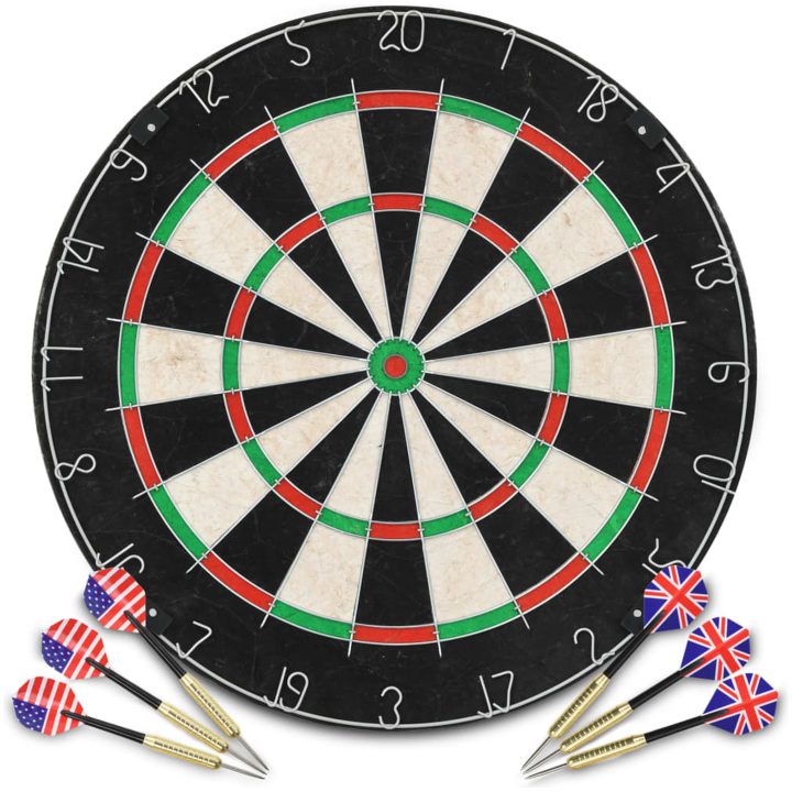Professionell darttavla sisal med 6 pilar och väggskydd vidaXL – bild 2