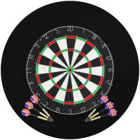 Professionell darttavla sisal med 6 pilar och väggskydd vidaXL