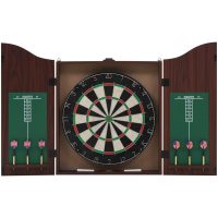Professionell darttavla sisal med skåp och 6 pilar vidaXL