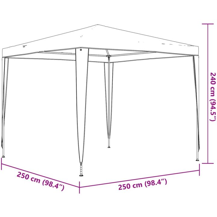 Professionellt partytält antracit 90 g/m² vidaXL 2.5 x 2.5 m – bild 8