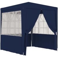 Professionellt partytält med väggar blå 90 g/m² vidaXL