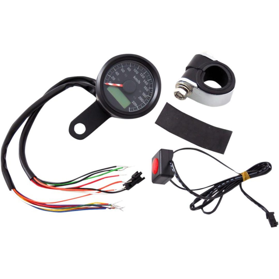 Programmerbar Hastighetsmätare Med Indikatorlampor Elektronisk DRAG SPECIALTIES Mätarsats