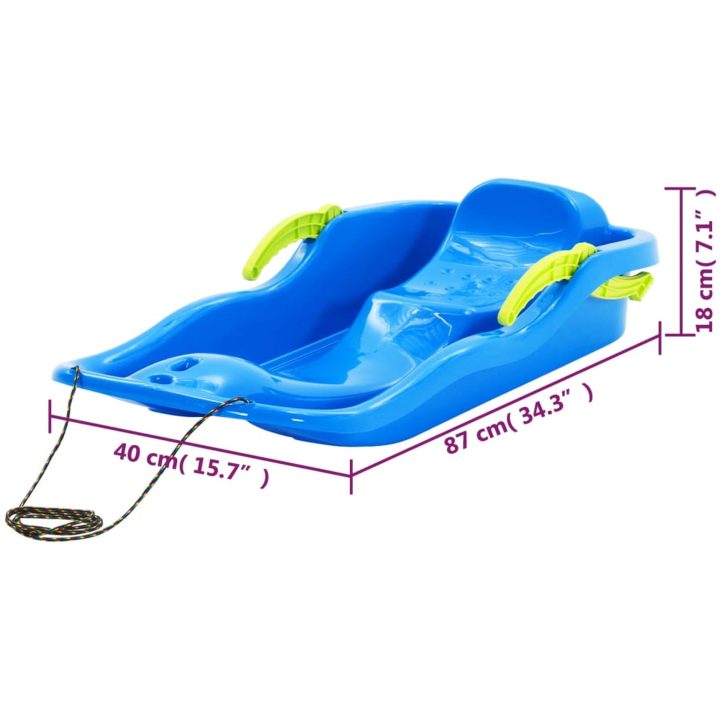 Pulka med bromsar blå 87x40x18 cm polypropylen vidaXL – bild 7
