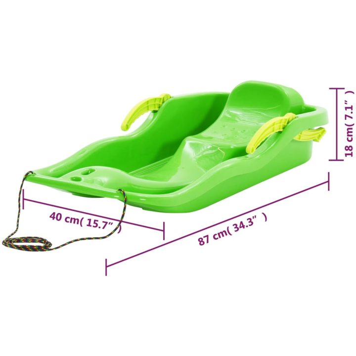 Pulka med bromsar grön 87x40x18 cm polypropylen vidaXL – bild 7