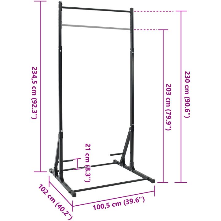 Pull-Up Bar Station med Push-Up Handtag 150 kg Justerbar vidaXL Större – bild 7
