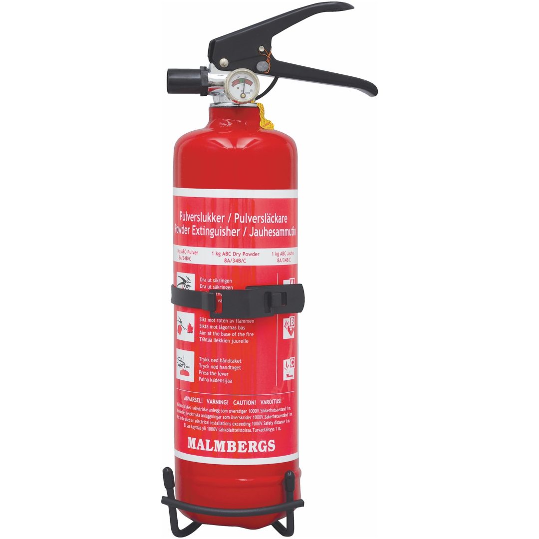 Pulverbrandsläckare, ABC, 1 kg, Röd MALMBERGS