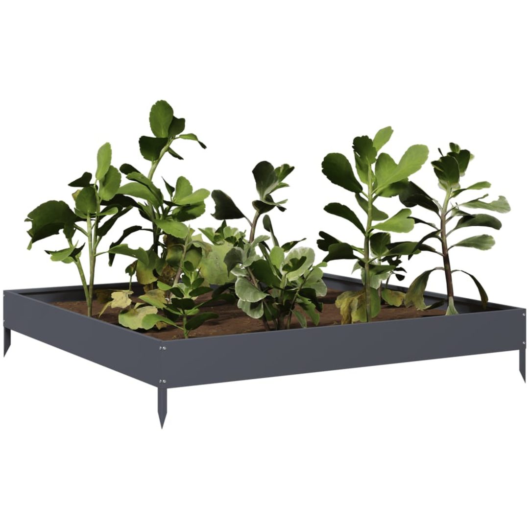 Rabattkant upphöjd antracit stål vidaXL 100 x 100 x 18.5 cm – bild 3