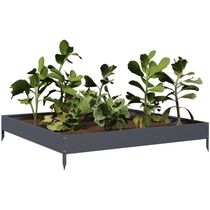 Rabattkant upphöjd antracit stål vidaXL 100 x 100 x 18.5 cm – bild 3