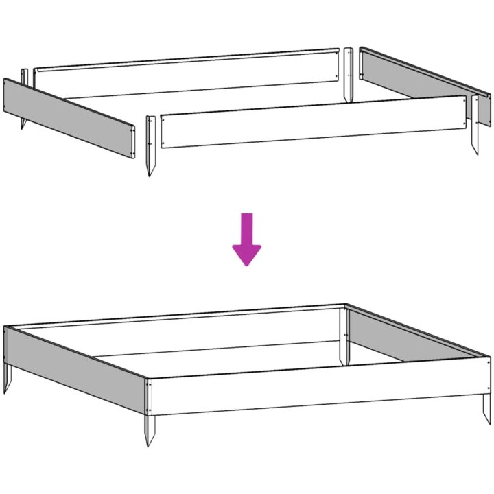 Rabattkant upphöjd antracit stål vidaXL 100 x 100 x 18.5 cm – bild 8