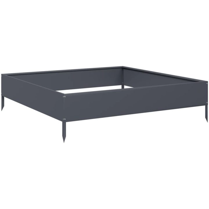 Rabattkant upphöjd antracit stål vidaXL 100 x 100 x 26 cm – bild 2