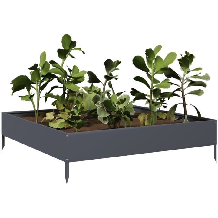 Rabattkant upphöjd antracit stål vidaXL 100 x 100 x 26 cm – bild 3