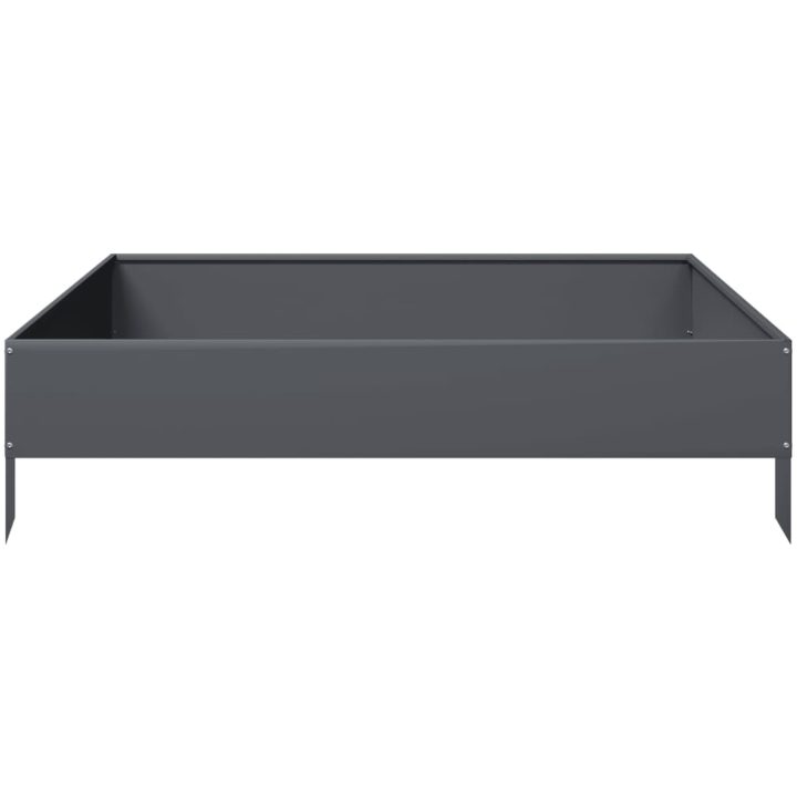 Rabattkant upphöjd antracit stål vidaXL 100 x 100 x 26 cm – bild 5