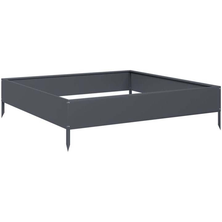 Rabattkant upphöjd antracit stål vidaXL 100 x 100 x 26 cm – bild 6