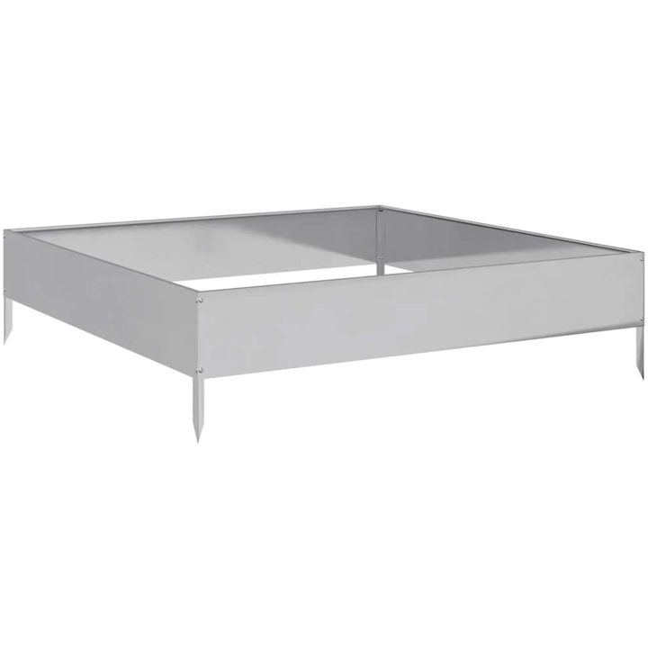 Rabattkant upphöjd galvaniserat stål vidaXL 100 x 100 x 26 cm – bild 2
