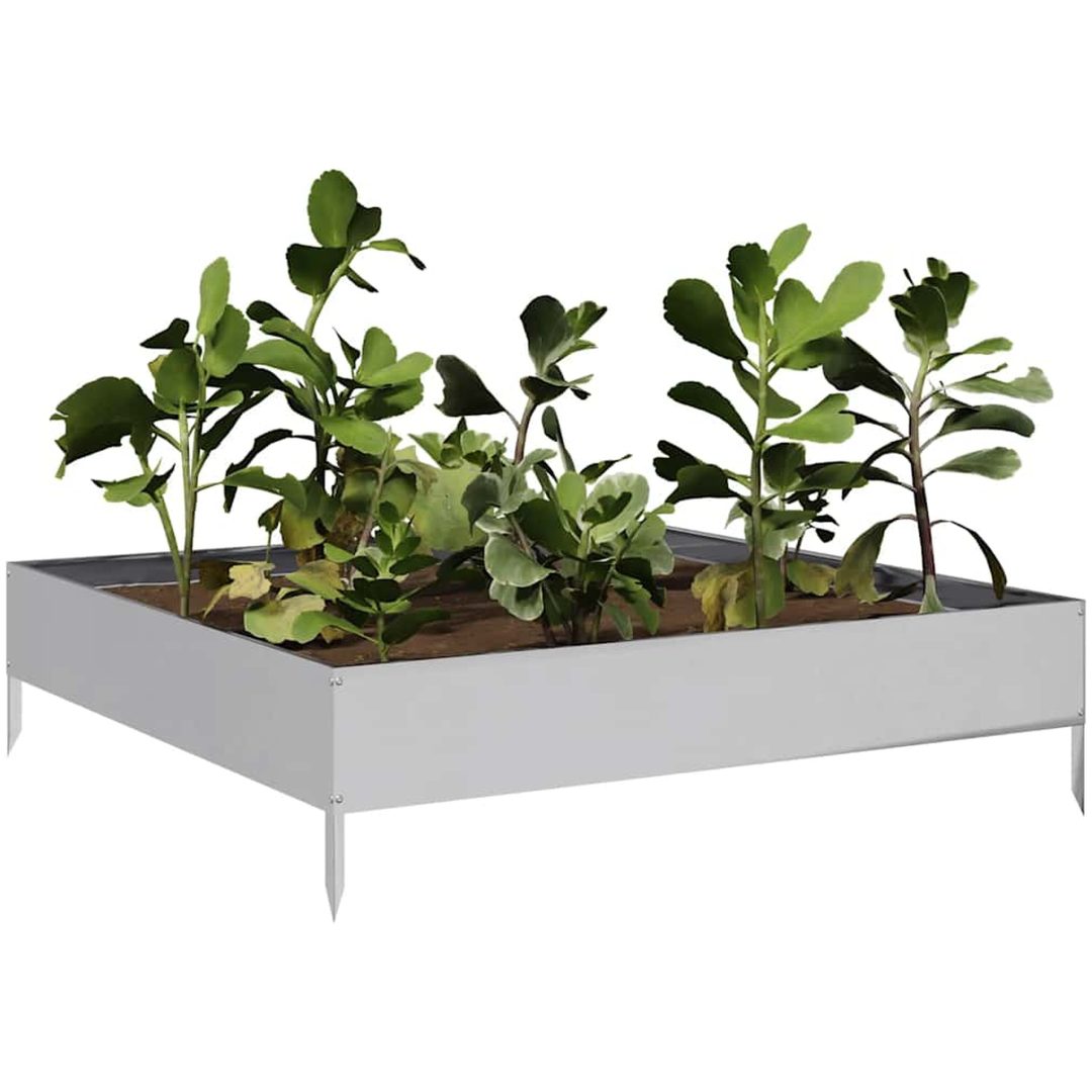 Rabattkant upphöjd galvaniserat stål vidaXL 100 x 100 x 26 cm – bild 3
