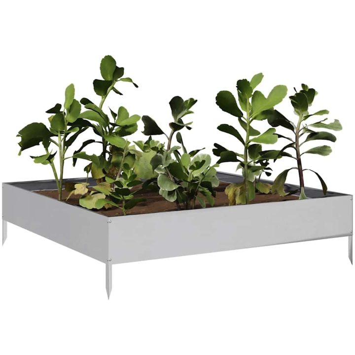 Rabattkant upphöjd galvaniserat stål vidaXL 100 x 100 x 26 cm – bild 3