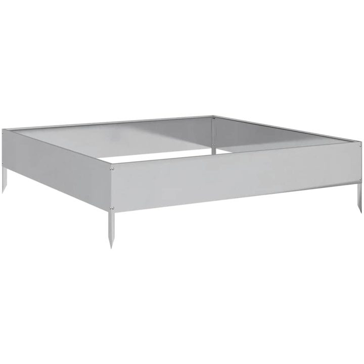 Rabattkant upphöjd galvaniserat stål vidaXL 100 x 100 x 26 cm – bild 6