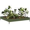 Rabattkant upphöjd olivgrön stål vidaXL 100 x 100 x 18.5 cm – miniatyr 3