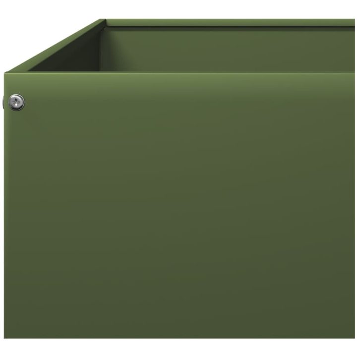 Rabattkant upphöjd olivgrön stål vidaXL 100 x 100 x 18.5 cm – bild 7