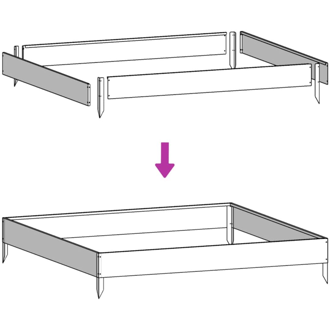 Rabattkant upphöjd rostfritt stål vidaXL 100 x 100 x 18.5 cm – bild 8