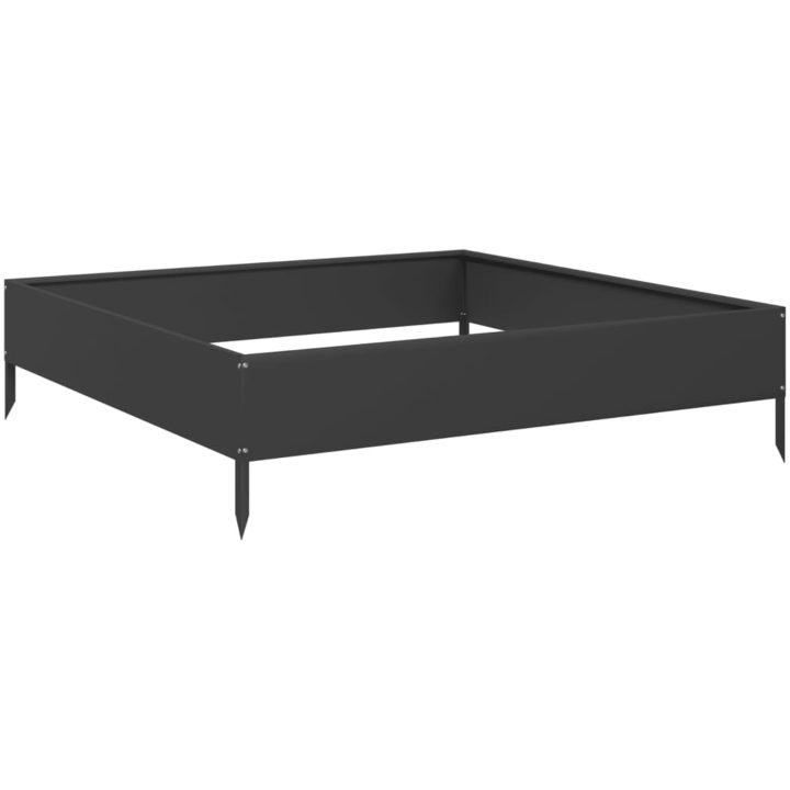 Rabattkant upphöjd svart stål vidaXL 100 x 100 x 26 cm – bild 2