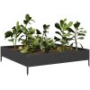Rabattkant upphöjd svart stål vidaXL 100 x 100 x 26 cm – miniatyr 3
