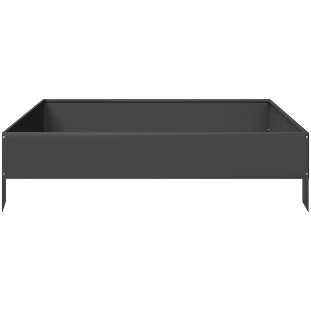 Rabattkant upphöjd svart stål vidaXL 100 x 100 x 26 cm – bild 4