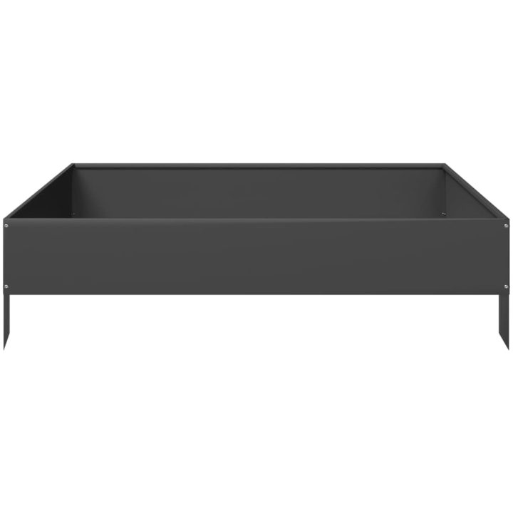 Rabattkant upphöjd svart stål vidaXL 100 x 100 x 26 cm – bild 4