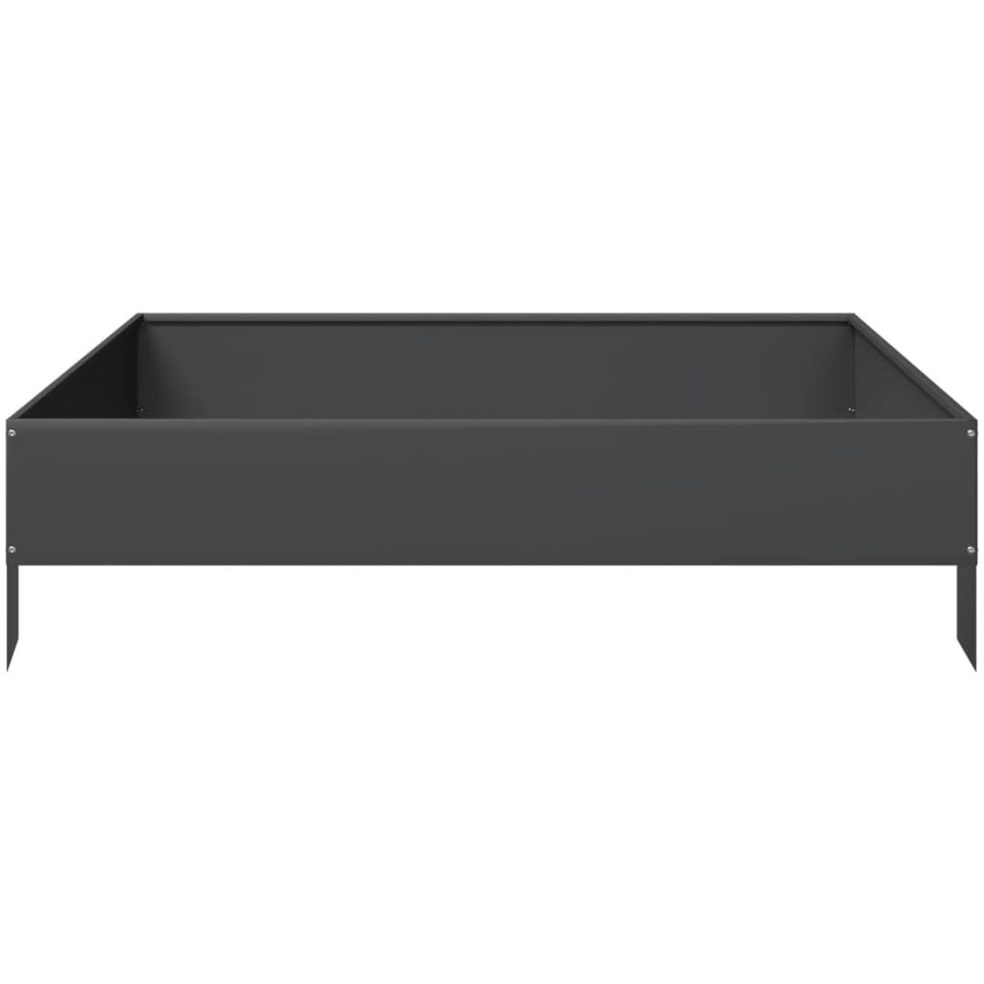 Rabattkant upphöjd svart stål vidaXL 100 x 100 x 26 cm – bild 5
