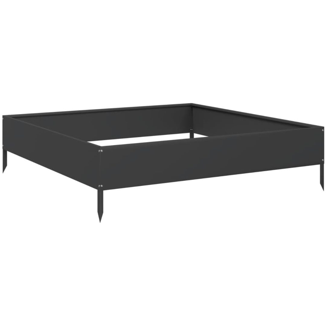 Rabattkant upphöjd svart stål vidaXL 100 x 100 x 26 cm – bild 6