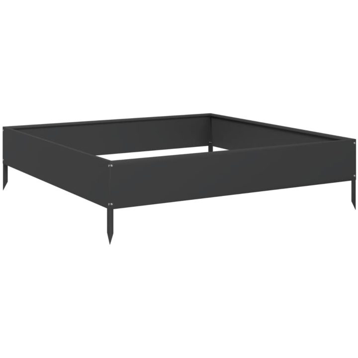 Rabattkant upphöjd svart stål vidaXL 100 x 100 x 26 cm – bild 6
