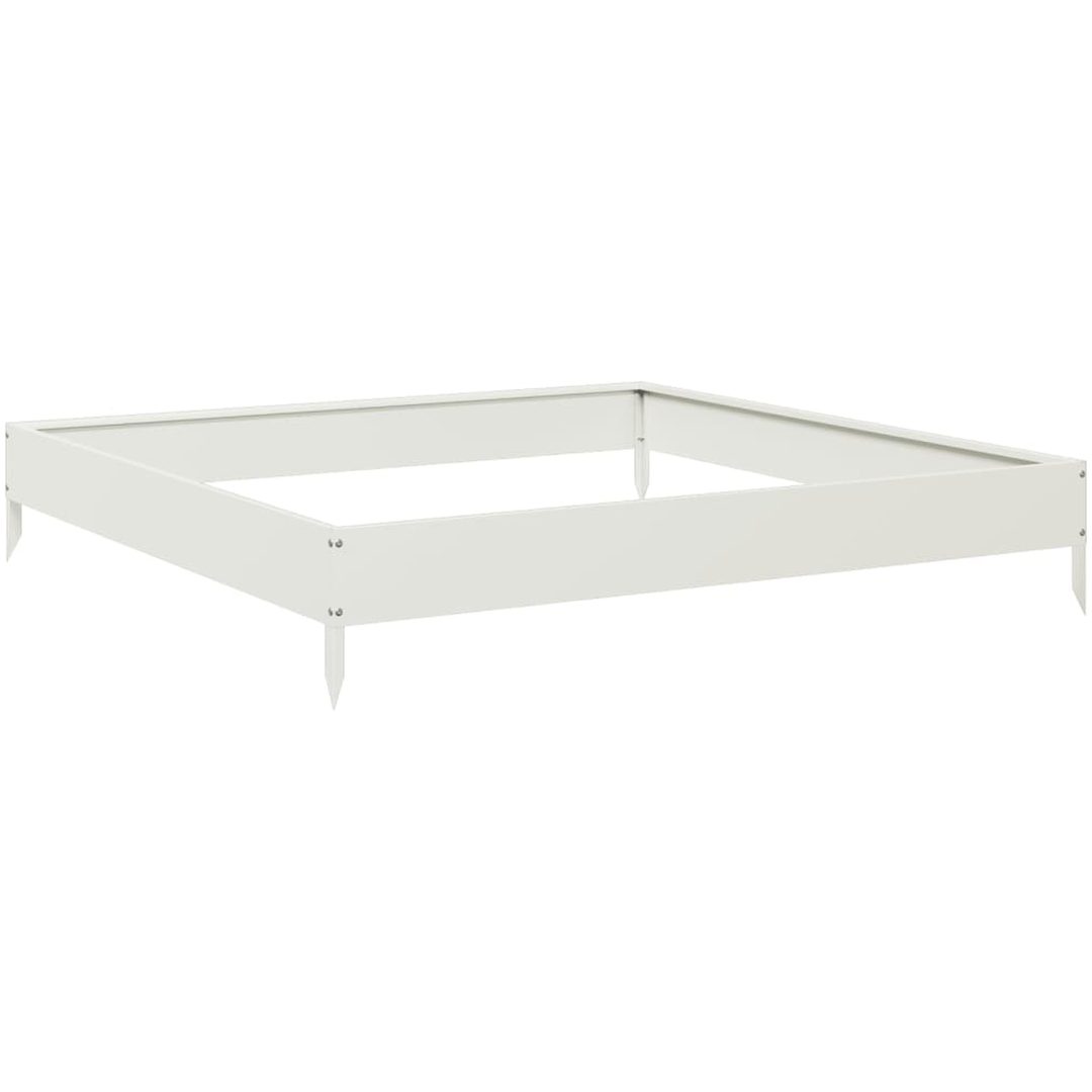 Rabattkant upphöjd vit stål vidaXL 100 x 100 x 18.5 cm – bild 2