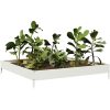 Rabattkant upphöjd vit stål vidaXL 100 x 100 x 18.5 cm – miniatyr 3