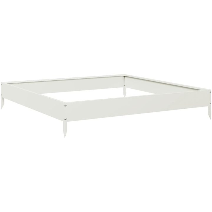 Rabattkant upphöjd vit stål vidaXL 100 x 100 x 18.5 cm – bild 6