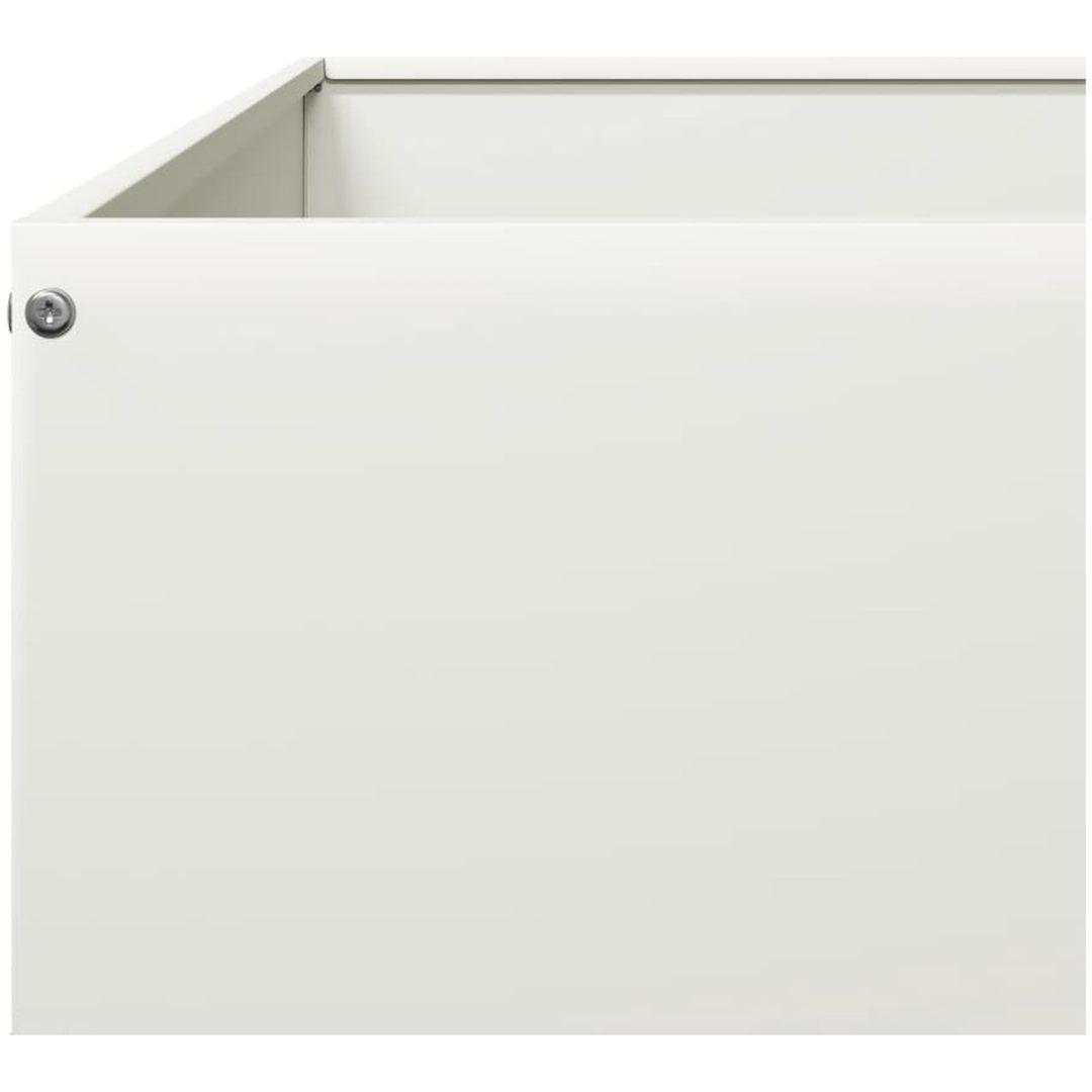 Rabattkant upphöjd vit stål vidaXL 100 x 100 x 18.5 cm – bild 7