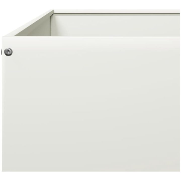Rabattkant upphöjd vit stål vidaXL 100 x 100 x 18.5 cm – bild 7