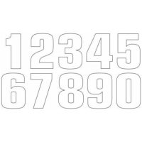 Race Number 3 20x13cm White Set of 3 Tecnosel