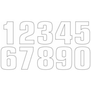 Race Number 3 20x13cm White Set of 3 Tecnosel