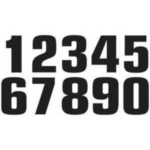 Race Number 5 20x13cm Black Set of 3 Tecnosel