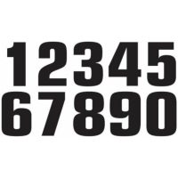 Race Number 8 20x13cm Black Set of 3 Tecnosel