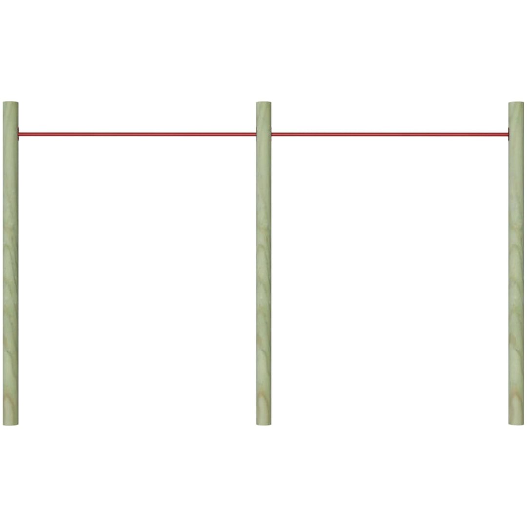 Räcken 2 st 125 cm stål röd vidaXL – bild 3