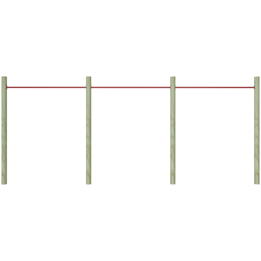 Räcken 3 st 125 cm stål röd vidaXL – bild 3