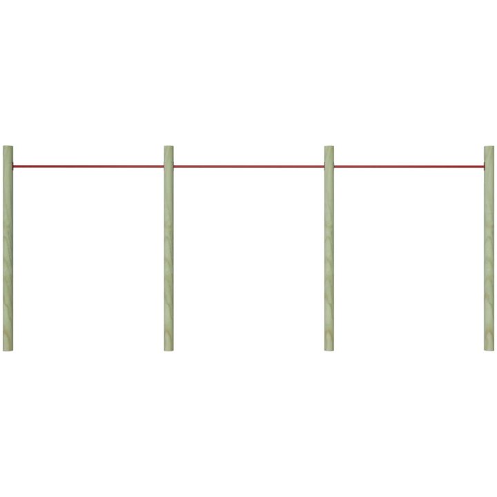 Räcken 3 st 125 cm stål röd vidaXL – bild 3