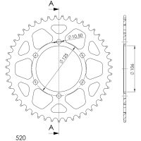 Rear Sprocket Alu RAL-2013:47 Black SUPERSPROX