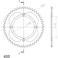 Rear Sprocket Alu RAL-209:52 Black SUPERSPROX