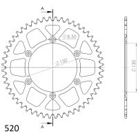 Rear Sprocket Alu RAL-245:49 Black SUPERSPROX