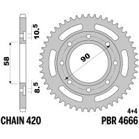 Rear Sprocket Steel Standard - 420 PBR