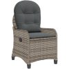Recliner Stol med Kudde Grå Poly Rattan vidaXL 56 x 66 x 95 cm – miniatyr 2