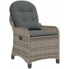 Recliner Stol med Kudde Grå Poly Rattan vidaXL 56 x 66 x 95 cm – miniatyr 4