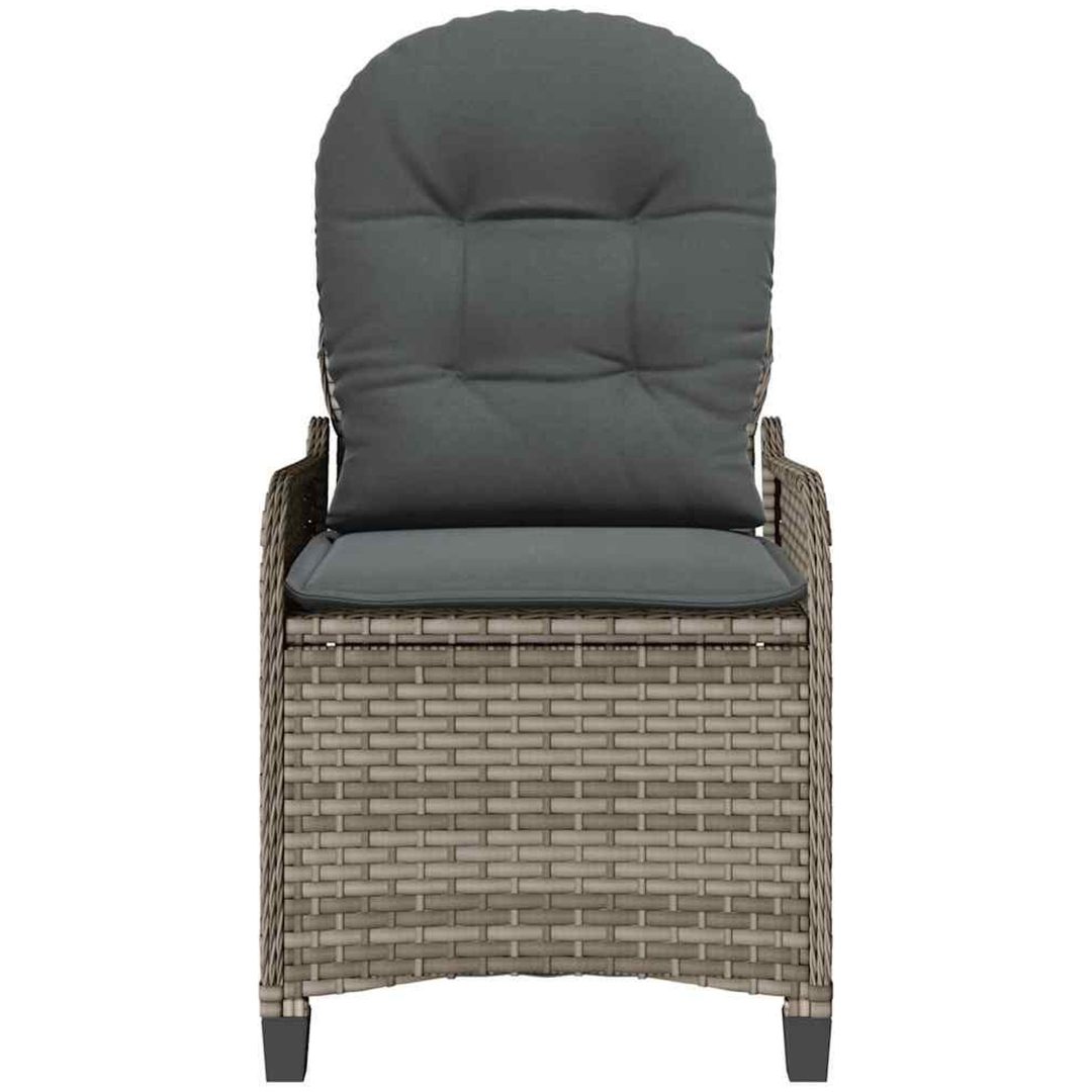 Recliner Stol med Kudde Grå Poly Rattan vidaXL 56 x 66 x 95 cm – bild 5